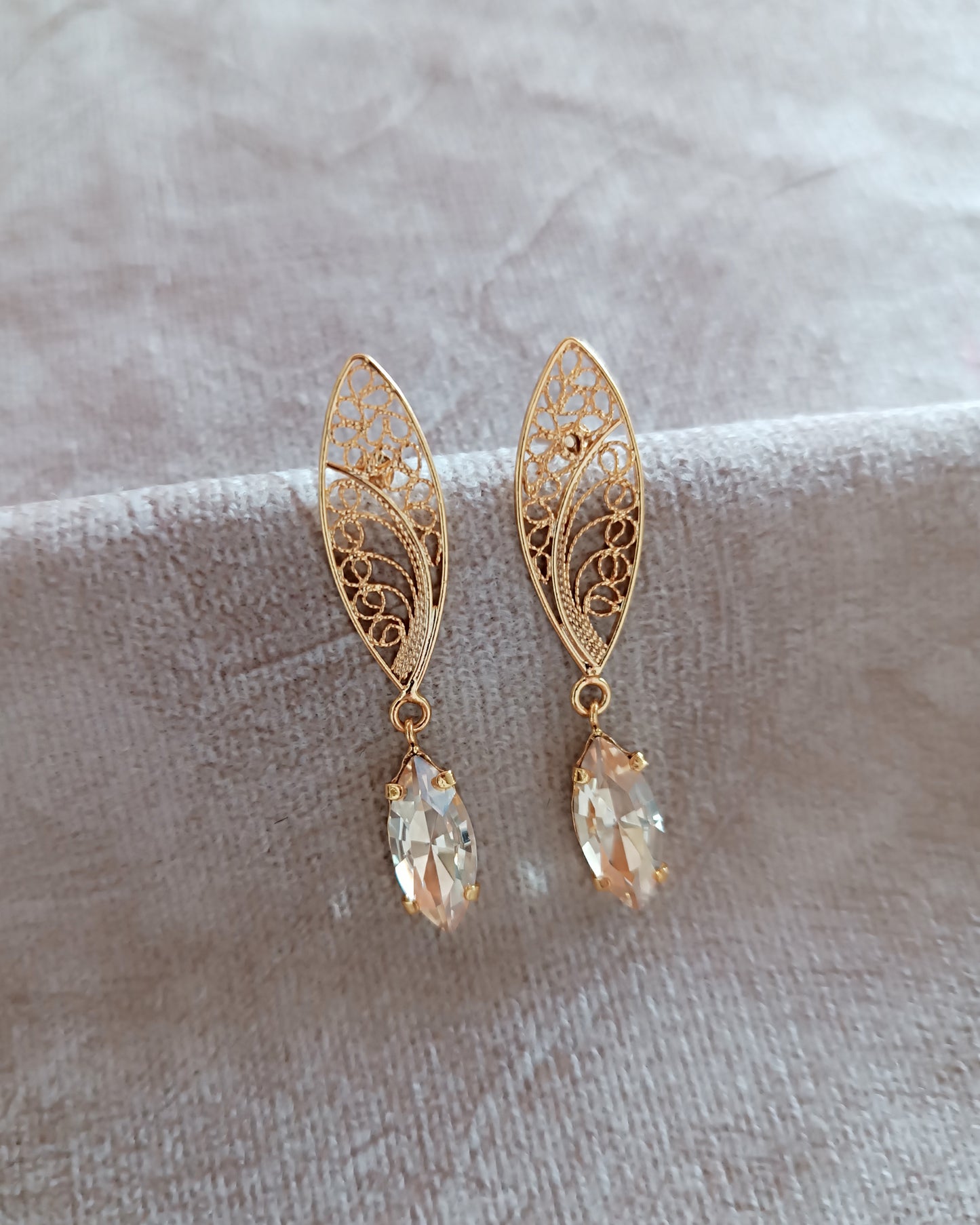 Aretes filigrana y cristal Belinda
