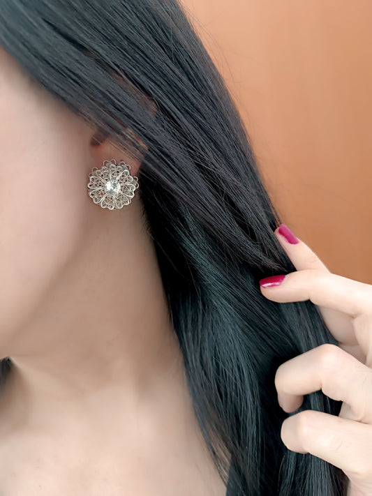 Aretes filigrana plata ley 950 Margarita