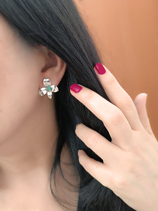 Aretes plata de ley 950 y turquesa Alessia