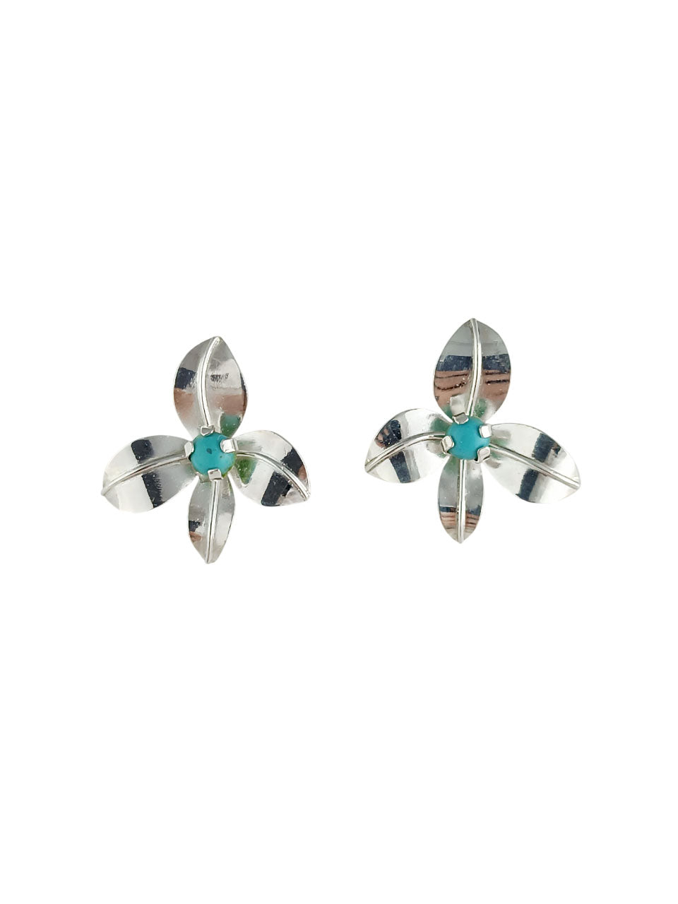 Aretes plata de ley 950 y turquesa Alessia