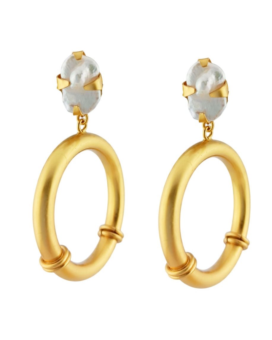 Aretes perla y aro Bianca