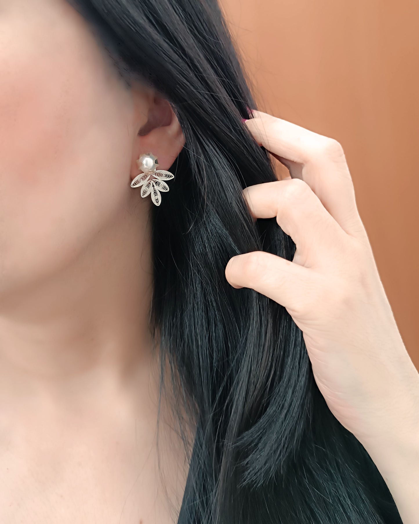 Aretes filigrana plata ley 950 Noralba