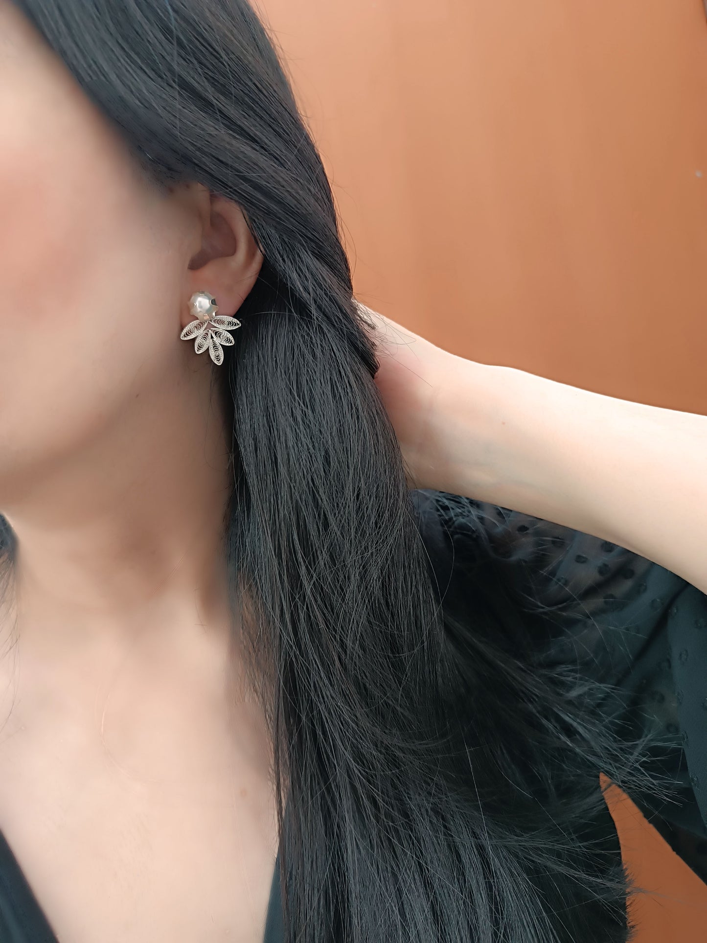 Aretes filigrana plata ley 950 Noralba