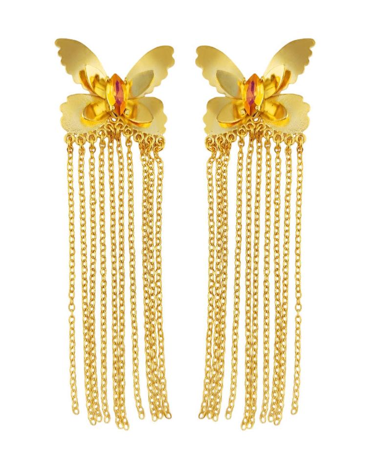 Aretes Mariposas y cristal
