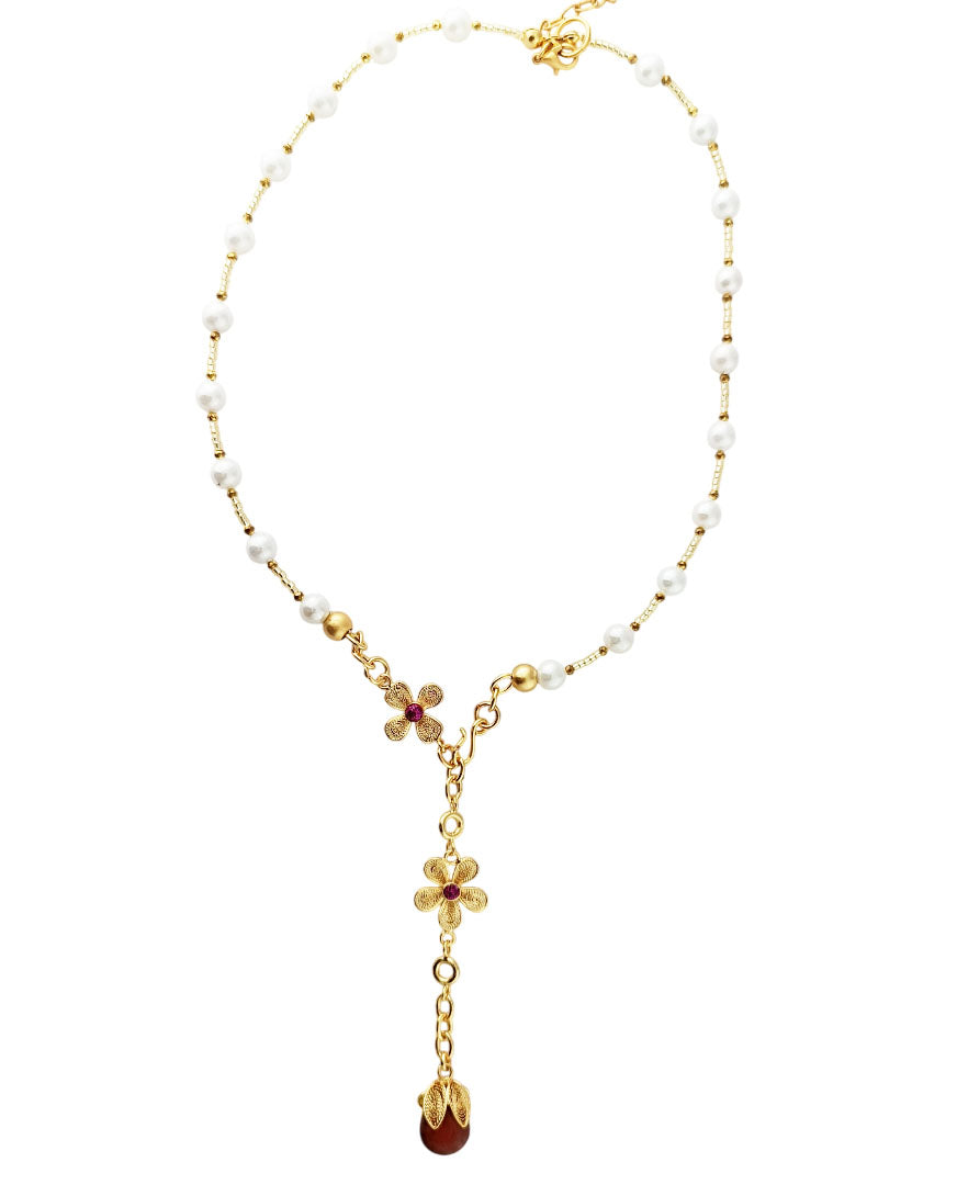 Collar de perlas y colgantes Josefina
