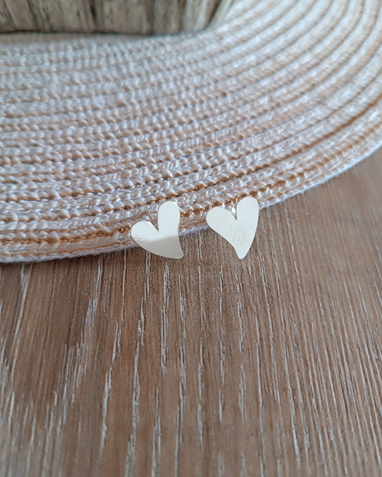 Aretes topos corazón plata de ley 950