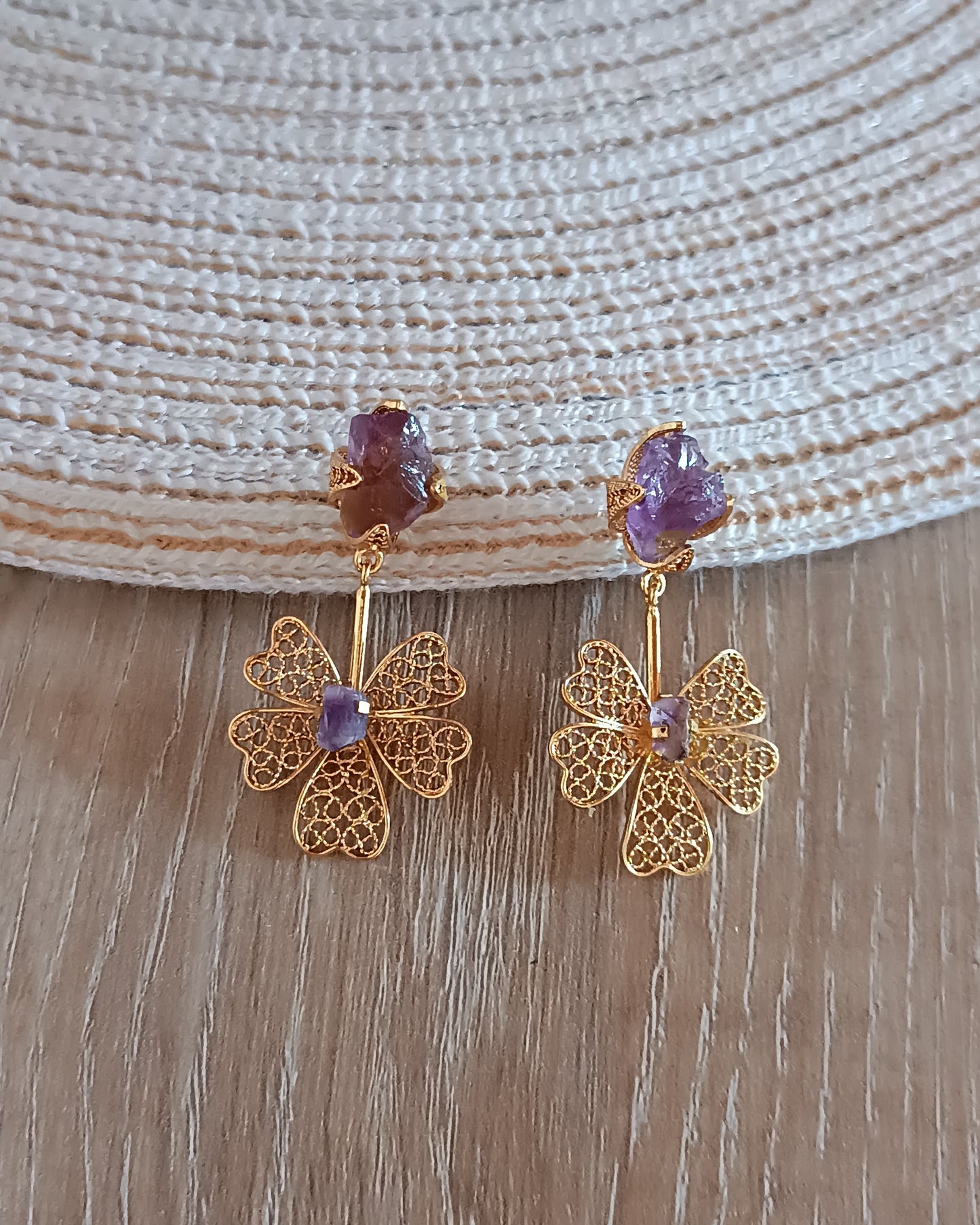 Aretes filigrana Alegría con amatista