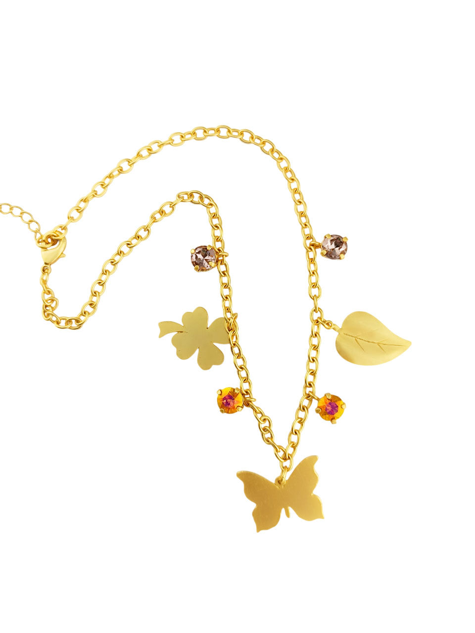 Collar, cadena y dijes con cristales Lucia