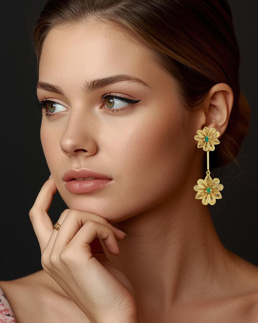 Aretes doble flor, Kany