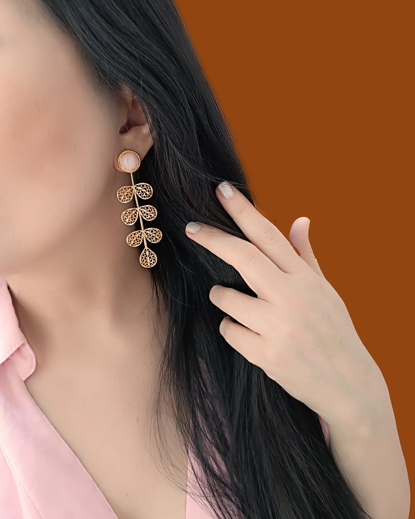 Aretes largos filigrana Hada