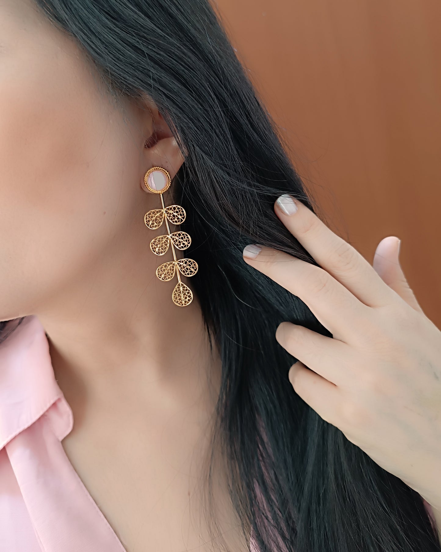 Aretes largos filigrana Hada