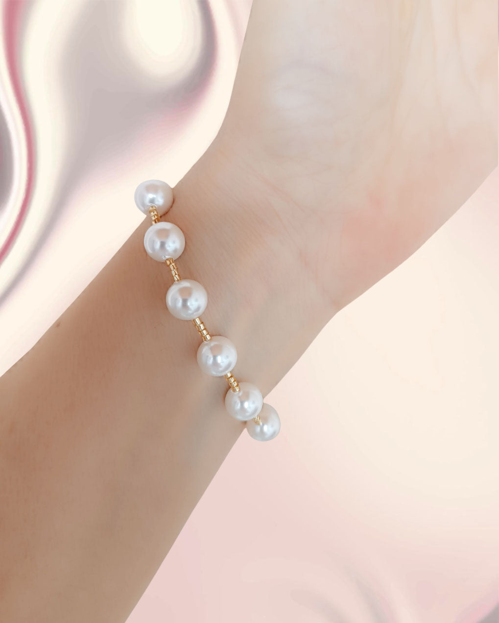 Pulsera de perlas Shell y flor Margarita