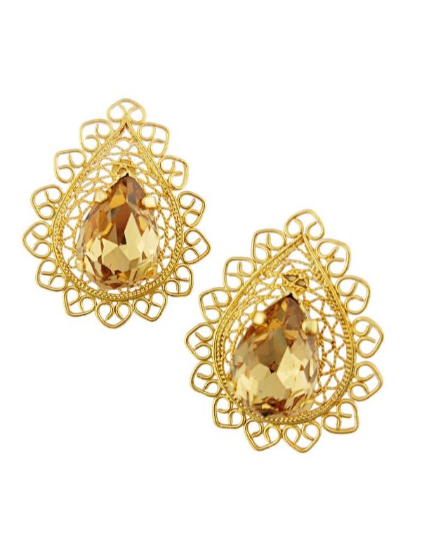 Aretes Topos filigrana Gotas champaña