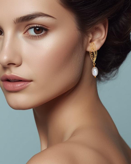 Aretes filigrana y perla Belinda