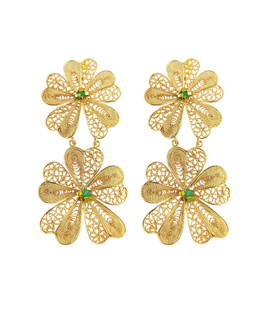 Aretes doble flor Chiara
