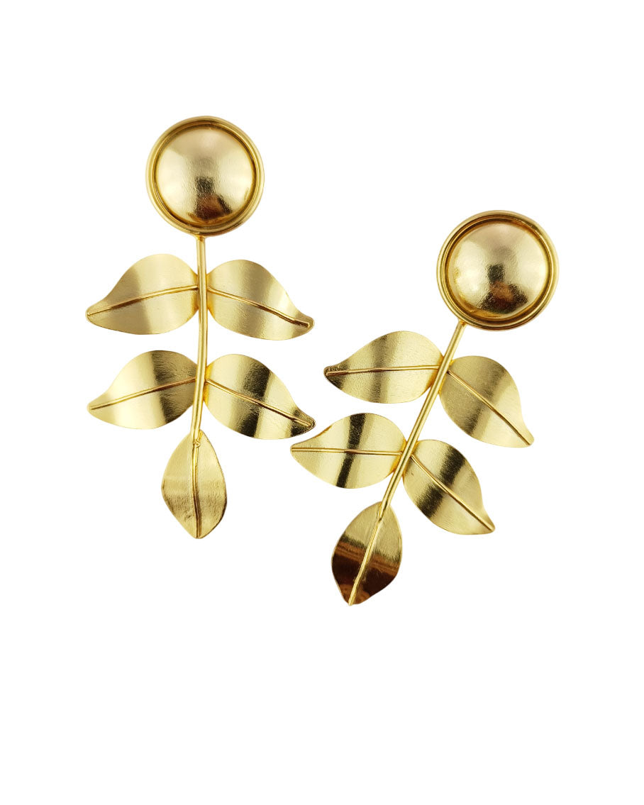 Aretes largos rama hojas Dina