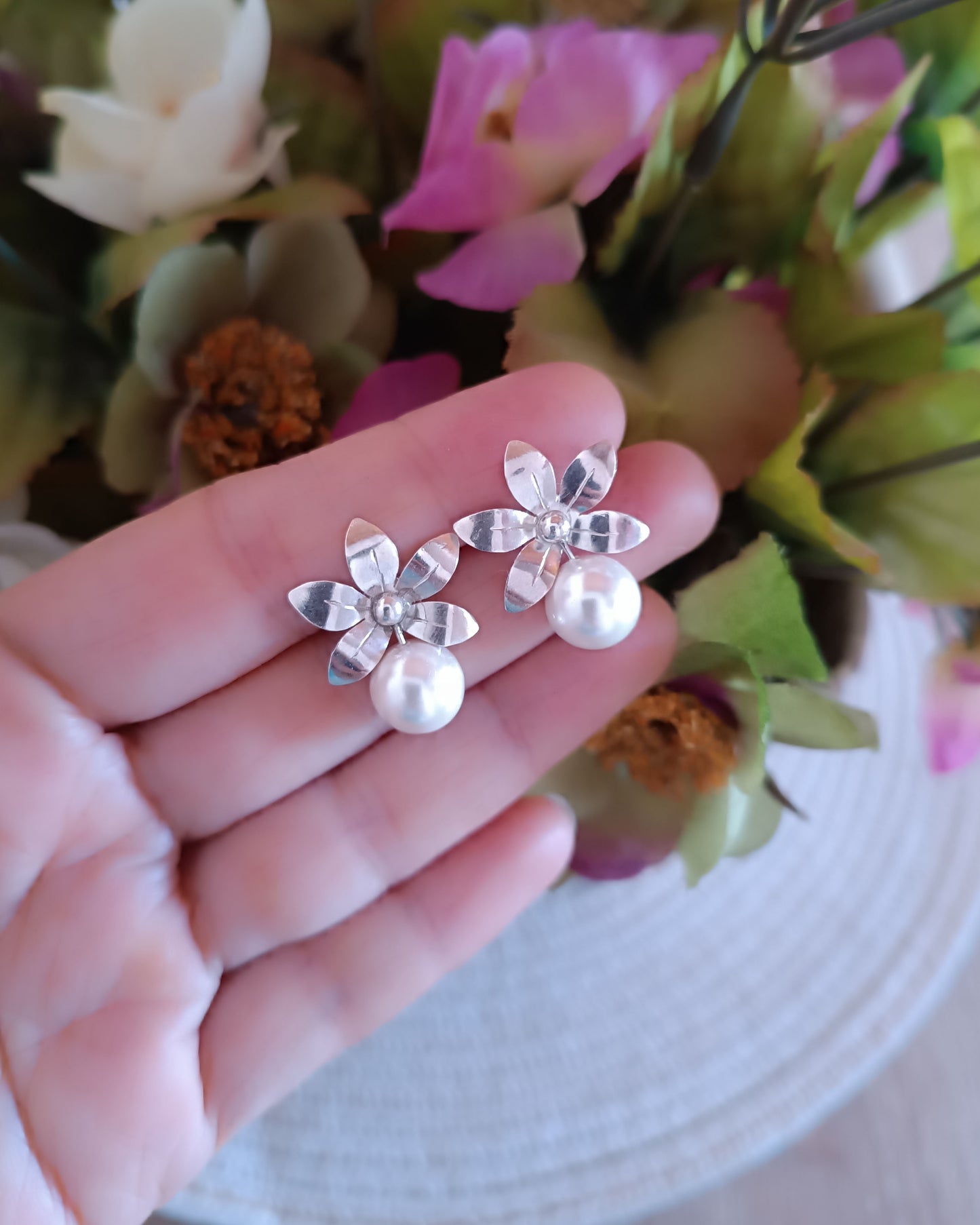 Aretes de plata ley 950 Lola