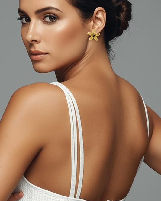 Aretes filigrana y cristal azul, Estrella de mar