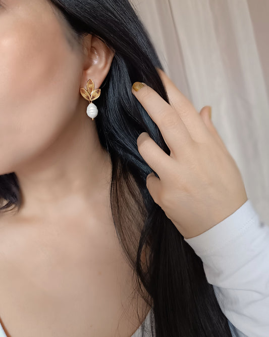 Aretes filigrana gota perla Mia