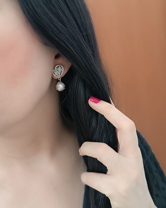 Aretes filigrana plata ley 950 Nora