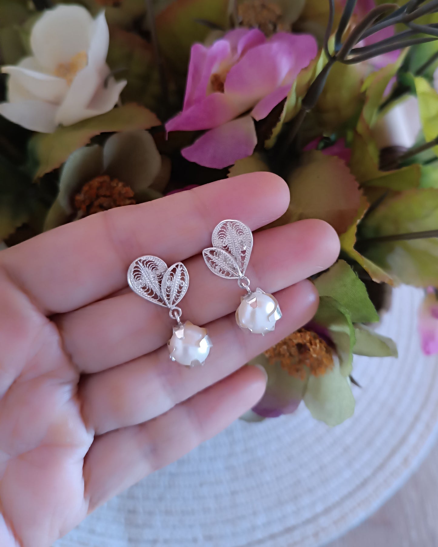 Aretes filigrana plata ley 950 Nora
