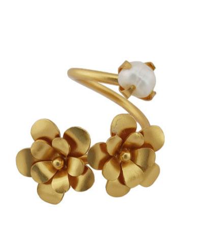 Anillo doble flor Liatris Perla