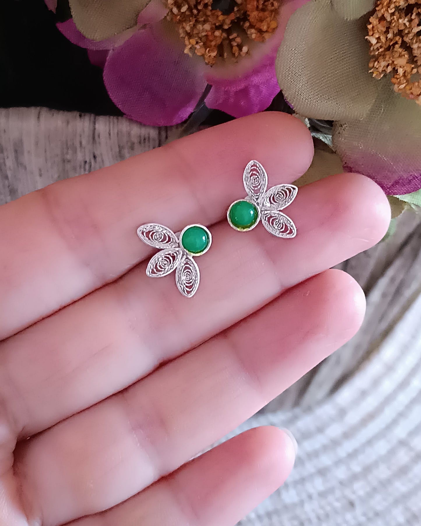 Aretes filigrana plata de ley 950 Amelia