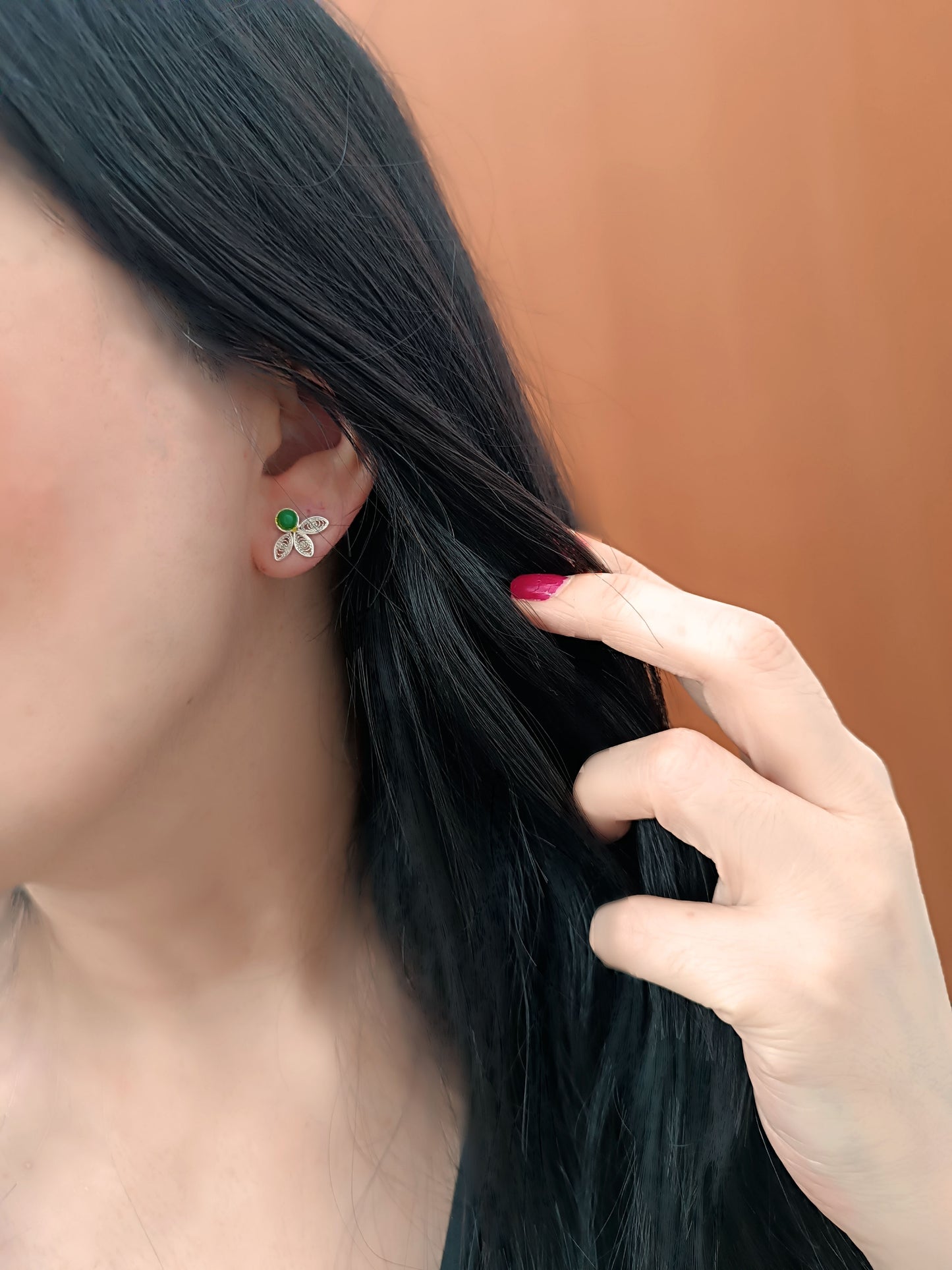 Aretes filigrana plata de ley 950 Amelia