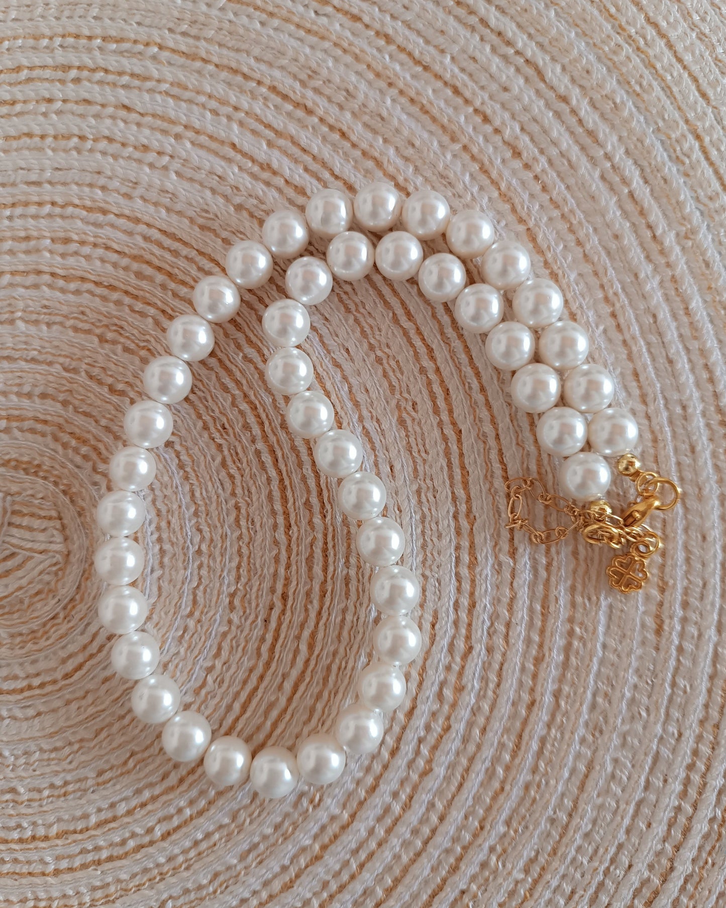 Collar doble perlas shell y cristales