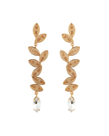 Aretes cristal y hojas, Tatiana