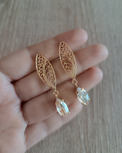 Aretes filigrana y cristal Belinda