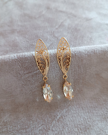 Aretes filigrana y cristal Belinda