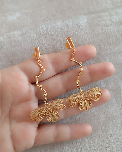 Aretes largo filigrana, Omaira