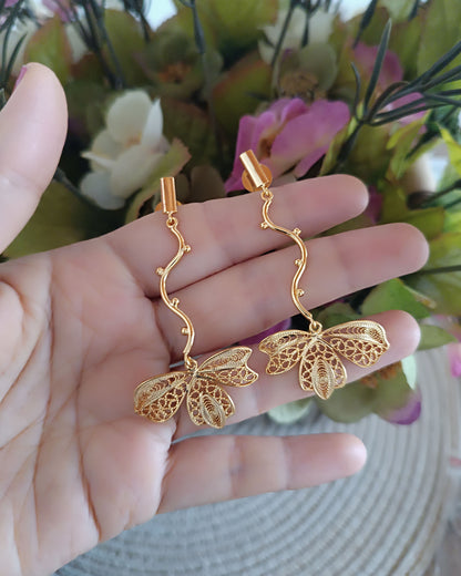 Aretes largo filigrana, Omaira