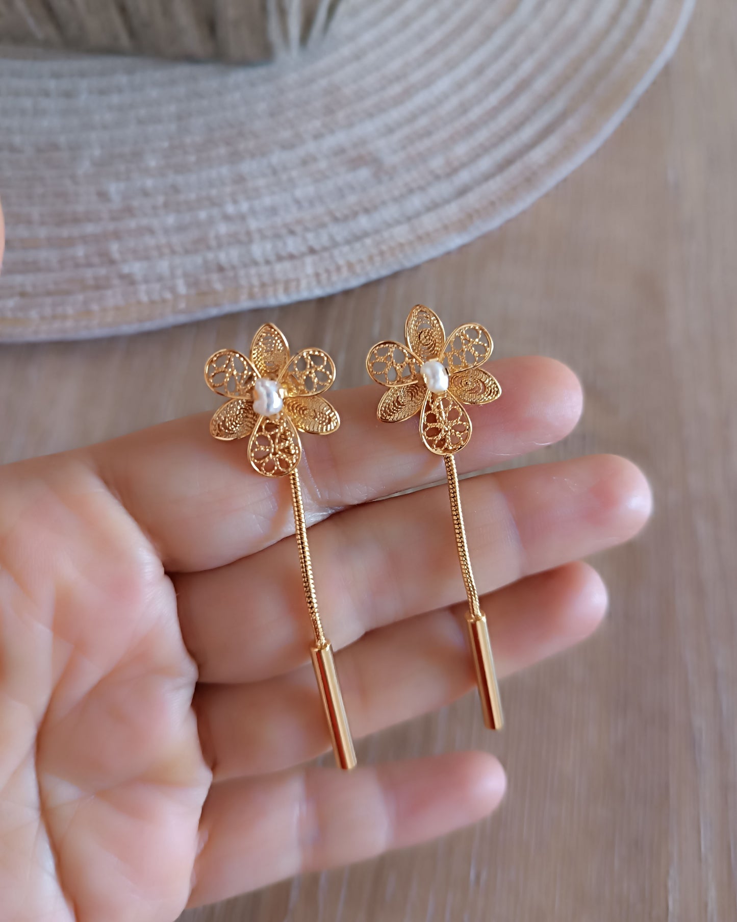 Aretes filigrana doble función Esther