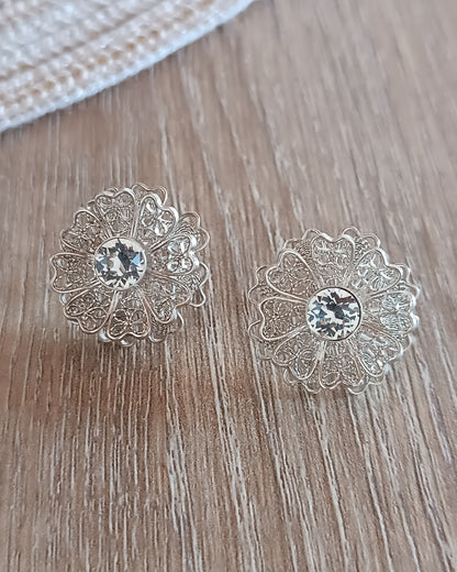 Aretes filigrana plata ley 950 Margarita