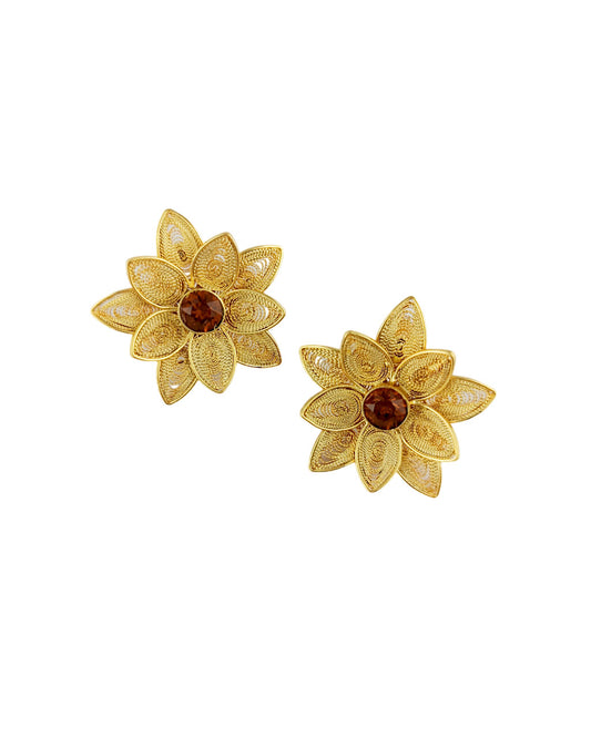 Aretes Topos doble flor estrella doble