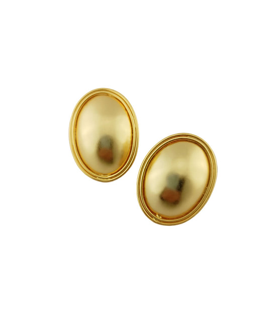 Aretes Topos ovalados doble hilo Dorado Mate