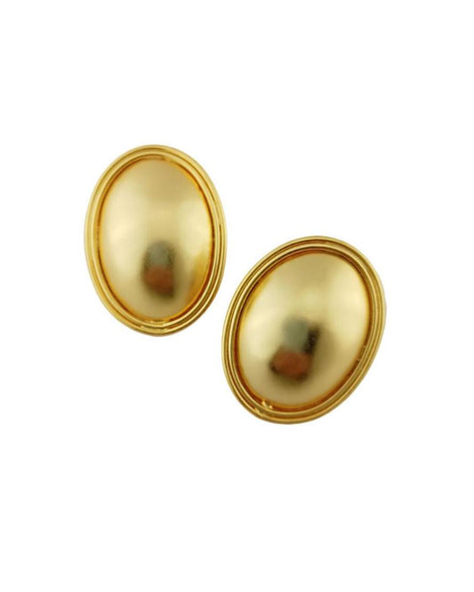 Aretes Topos ovalados doble hilo medianos Dorado Mate
