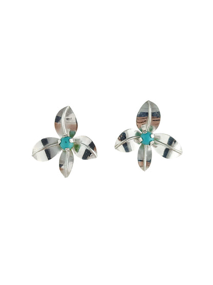 Aretes plata de ley 950 y turquesa Alessia