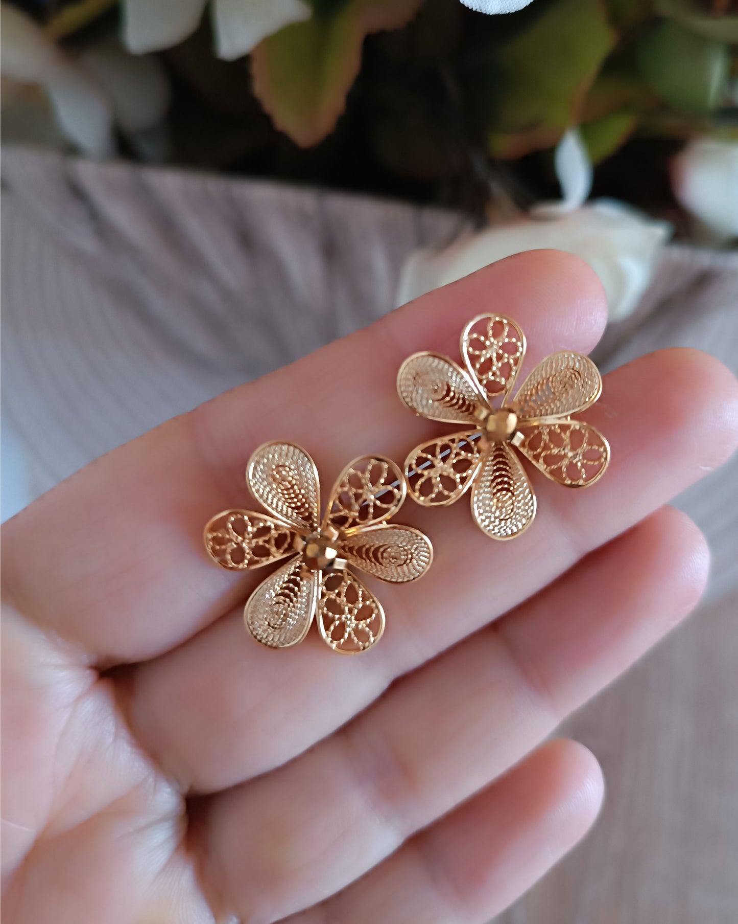 Aretes filigrana doble función; Elia