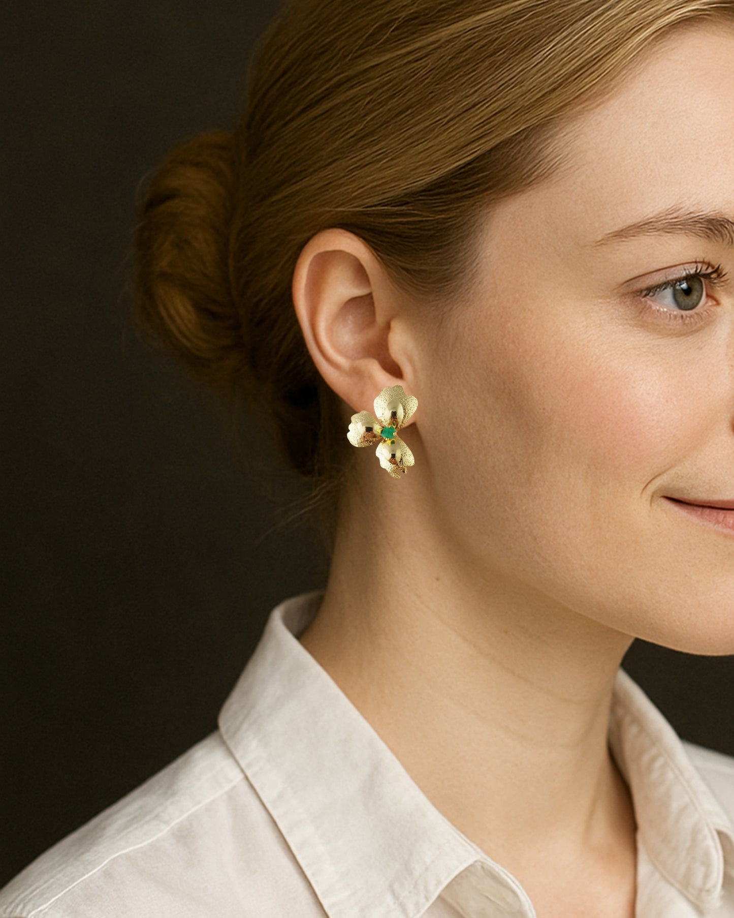 Aretes con esmeralda en bruto Emilce