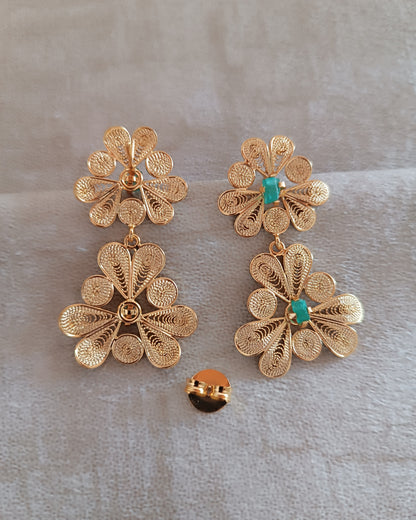 Aretes doble flor, Katya
