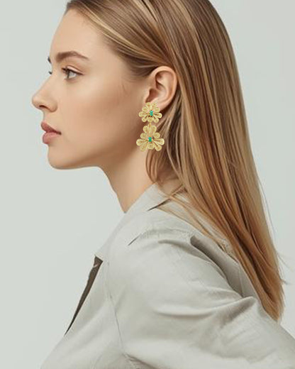 Aretes doble flor, Katya