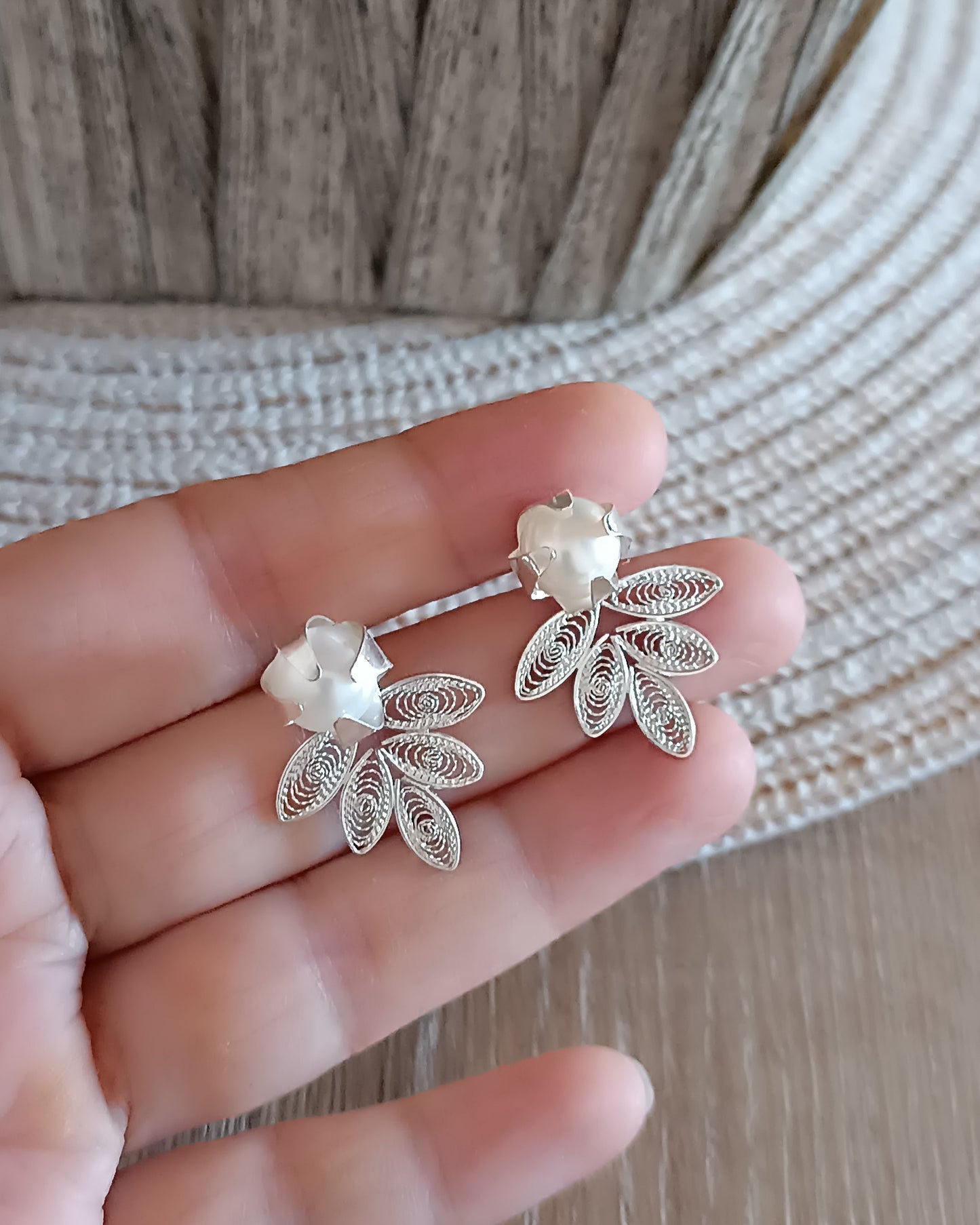 Aretes filigrana plata ley 950 Noralba
