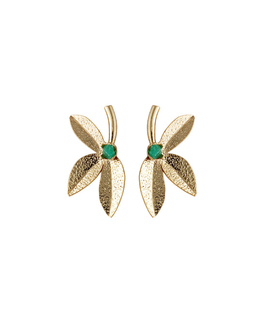 Aretes topos con esmeralda Galilea