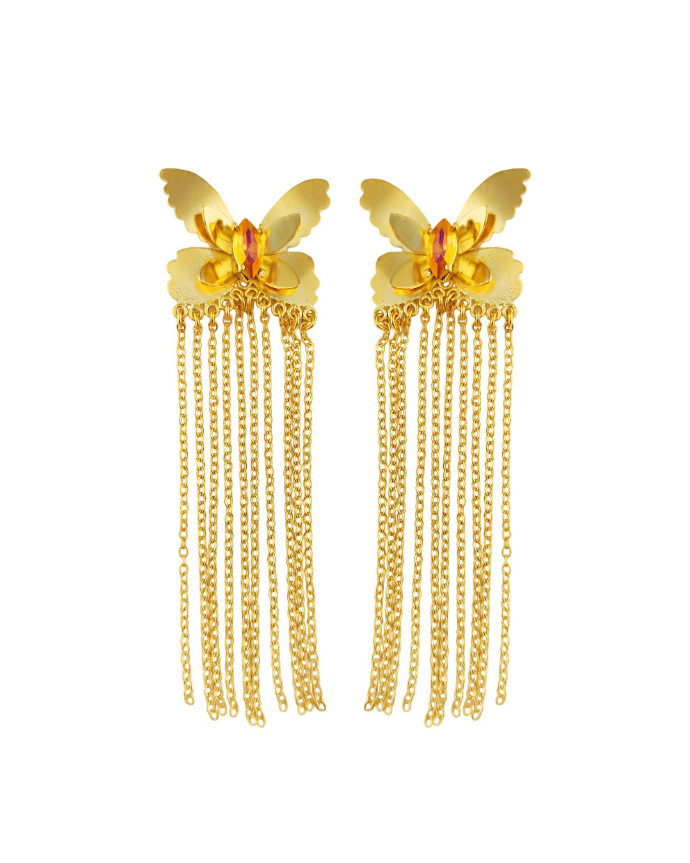 Aretes Mariposas y cristal