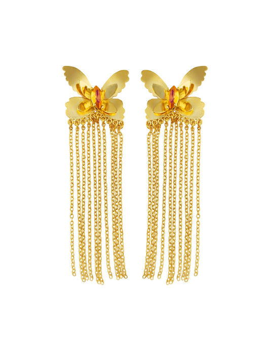 Aretes Mariposas y cristal