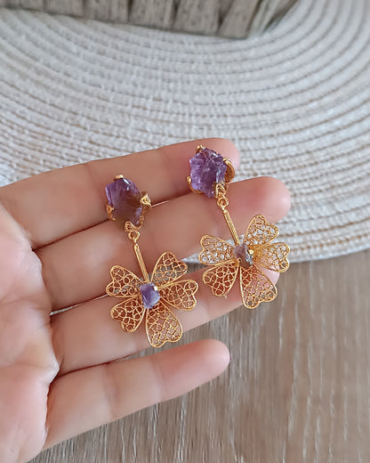 Aretes filigrana Alegría con amatista