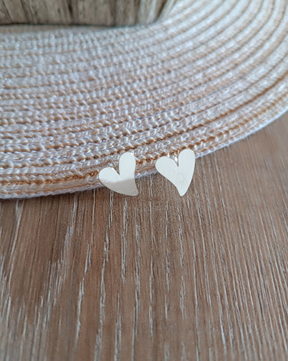 Aretes topos corazón plata de ley 950
